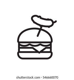 burger with sausage icon illustration isolated vector sign symbol