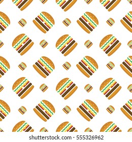Burger seamless pattern. Backdrop for your design.
