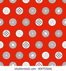 Burger seamless pattern. Fast food background. Vector illustration
