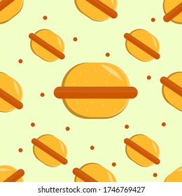 Patrón sin fisuras de la hamburguesa, patrón alimentario 