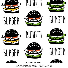 burger seamless pattern graphic