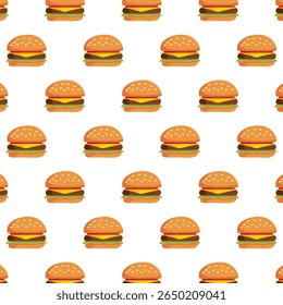 hambúrguer padrão sem emenda. ilustração de um adesivo de hambúrguer de fast food para o empreendedorismo