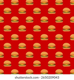hambúrguer padrão sem emenda. ilustração de um adesivo de hambúrguer de fast food para o empreendedorismo