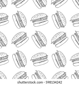 Burger Seamless Vector Pattern