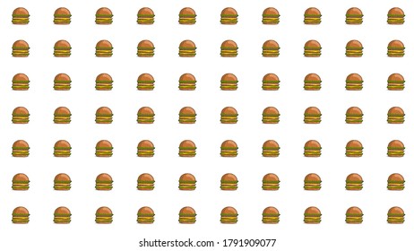 burger, seamless with white background, vector illustration