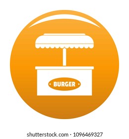 Burger selling icon. Simple illustration of burger selling vector icon for any design orange