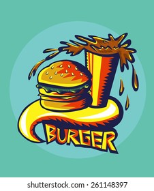 Burger set graffiti.