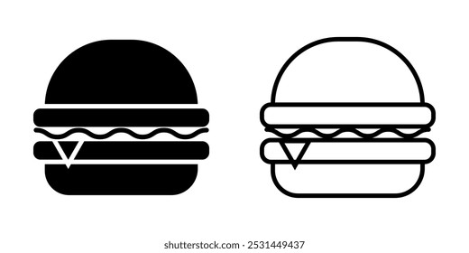 Burger-Set-Symbol auf weißem Hintergrund