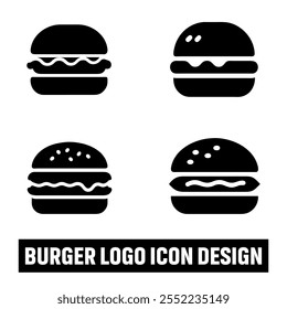 Conjunto de hamburguesas icono de Ilustración vectorial y diseño de logotipo