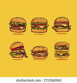 Burger Set illustration vector design