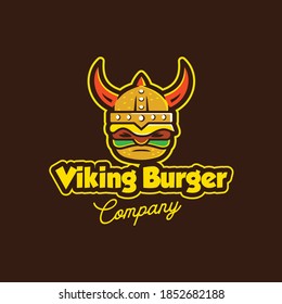 ein Burger, der wie ein Logo-Design mit Viekkopf