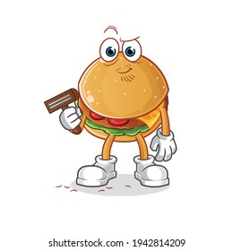 burger shave facial hair vector. cartoon character