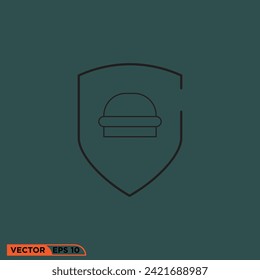 Burger shield icon vector graphic of template