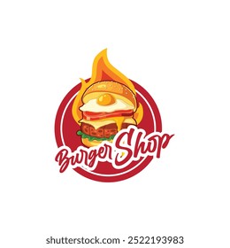 Burger Shop Logo Design, Cafe Logo Design