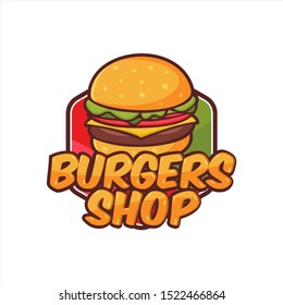 Burger shop logo vector design