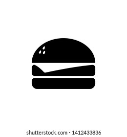 Burger sign icon in flat style. Hamburger vector illustration on white isolated background. Cheeseburger business concept. - Vector