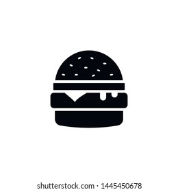 Burger sign icon in flat style. Hamburger vector illustration on white isolated background. Cheeseburger business concept. - Vector illustration, EPS10.