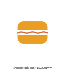 Burger sign icon in flat style. Hamburger colorful vector illustration on white isolated background. Cheeseburger business concept. Vector Hamburger Classic Burger American Cheeseburger. EPS 10