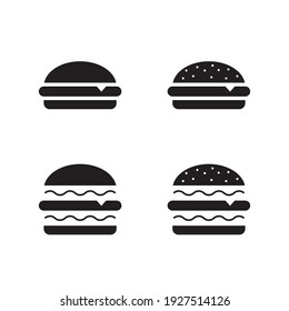 Burger sign icon in flat style. Hamburger vector illustration on white isolated background