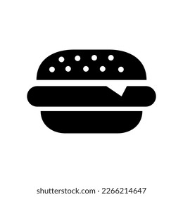 Burger sign icon in flat style. Hamburger vector illustration on white background..eps
