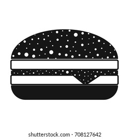 Burger sign. Vector black icon on white background