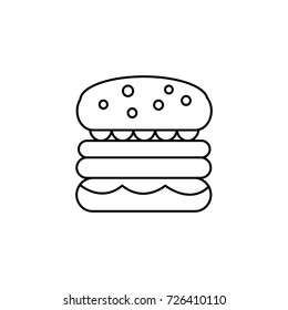 burger sign vector line icon, sign, illustration on background, editable strokes