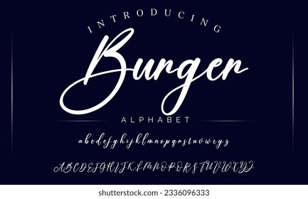 Burger Signature Font Calligraphy Logotype Script Font Type Font lettering handwritten