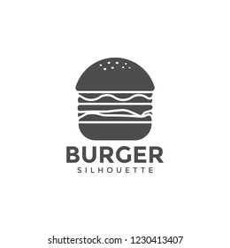 Burger Silhouette Graphic Design Template Vector Illustration