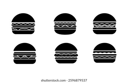 burger silhouette icon in white background 