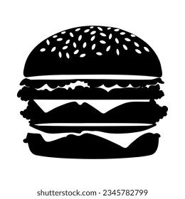 Silhouette de hamburguesas aislada. Ilustración del vector