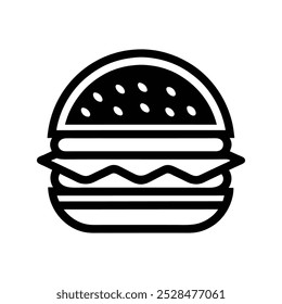 Diseño de Vector de logotipo de silueta de hamburguesa, ilustración de comida rápida