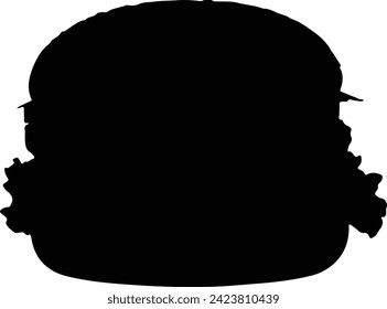 Burger silhouette vector illustration isolated white background