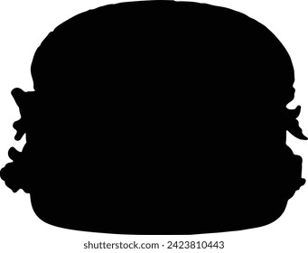 Burger silhouette vector illustration isolated white background