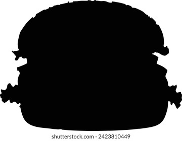 Burger silhouette vector illustration isolated white background