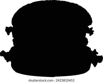 Burger silhouette vector illustration isolated white background