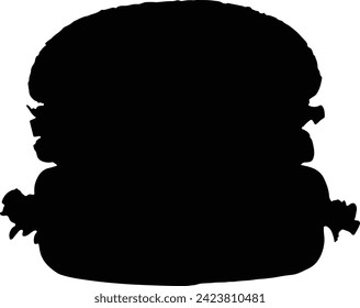 Burger silhouette vector illustration isolated white background