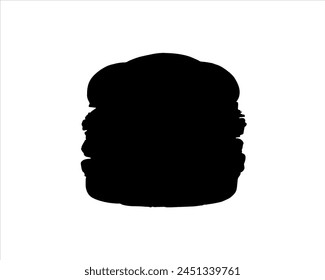 Burger silhouette vector illustration on white background