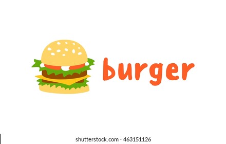 burger simple color logo