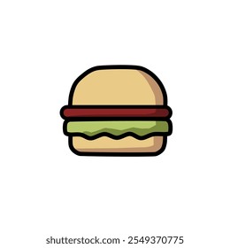 Burger com arte vetorial de cor simples