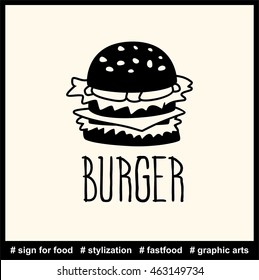 Hand Drawn Burger Logo Inspiration Isolated Stock Vector (Royalty Free ...