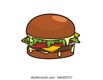burger simple illustration