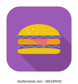 Burger. Single flat color icon. Vector illustration.