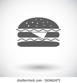 Burger. Single flat icon on white background. Vector illustration.
