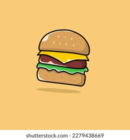 burger with sirloin With a secret sauce
For fast food or children's book pictures
Simple vector illustration 