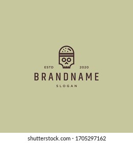 Burger skull logo design vector template