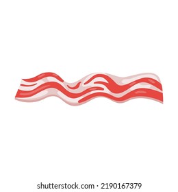 Burger sliced ingredient flat icon. Cartoon bacon isolated vector illustration