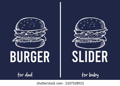 Burger And Slider T Shirt Design