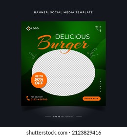 Burger social media banner template