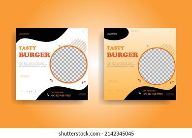  Burger social media post design template for your business.