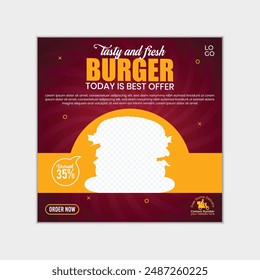 Burger social media post design